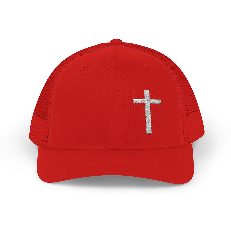 Thumbnail: Cross Embroidered Trucker Hat