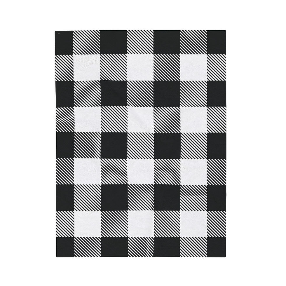 Thumbnail: Buffalo Plaid Velveteen Plush Blanket
