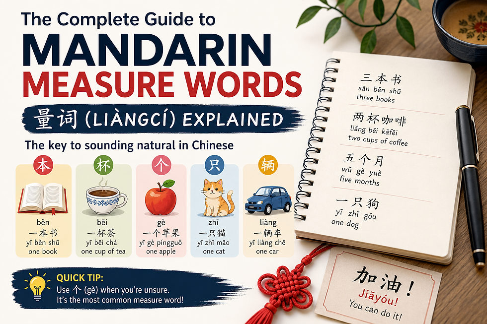The Complete Guide to Mandarin Measure Words (量词 Liàngcí)