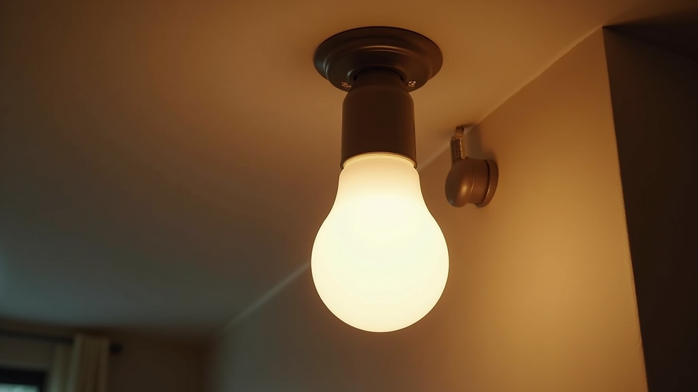 Close-up view of energy-efficient LED light bulbs installed in a residential fixture