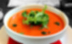 TOMATO SOUP WITH POACHED EGG AND PESTO