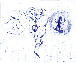 Lebensfaden auf einer Zeichnung Kopie