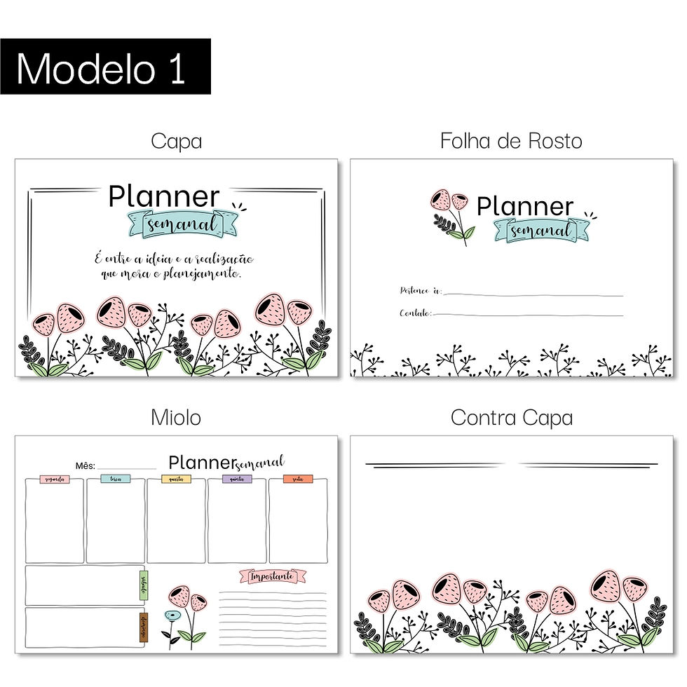 Miniatura: PLANNER SEMANAL - FLORES MINIMALISTAS