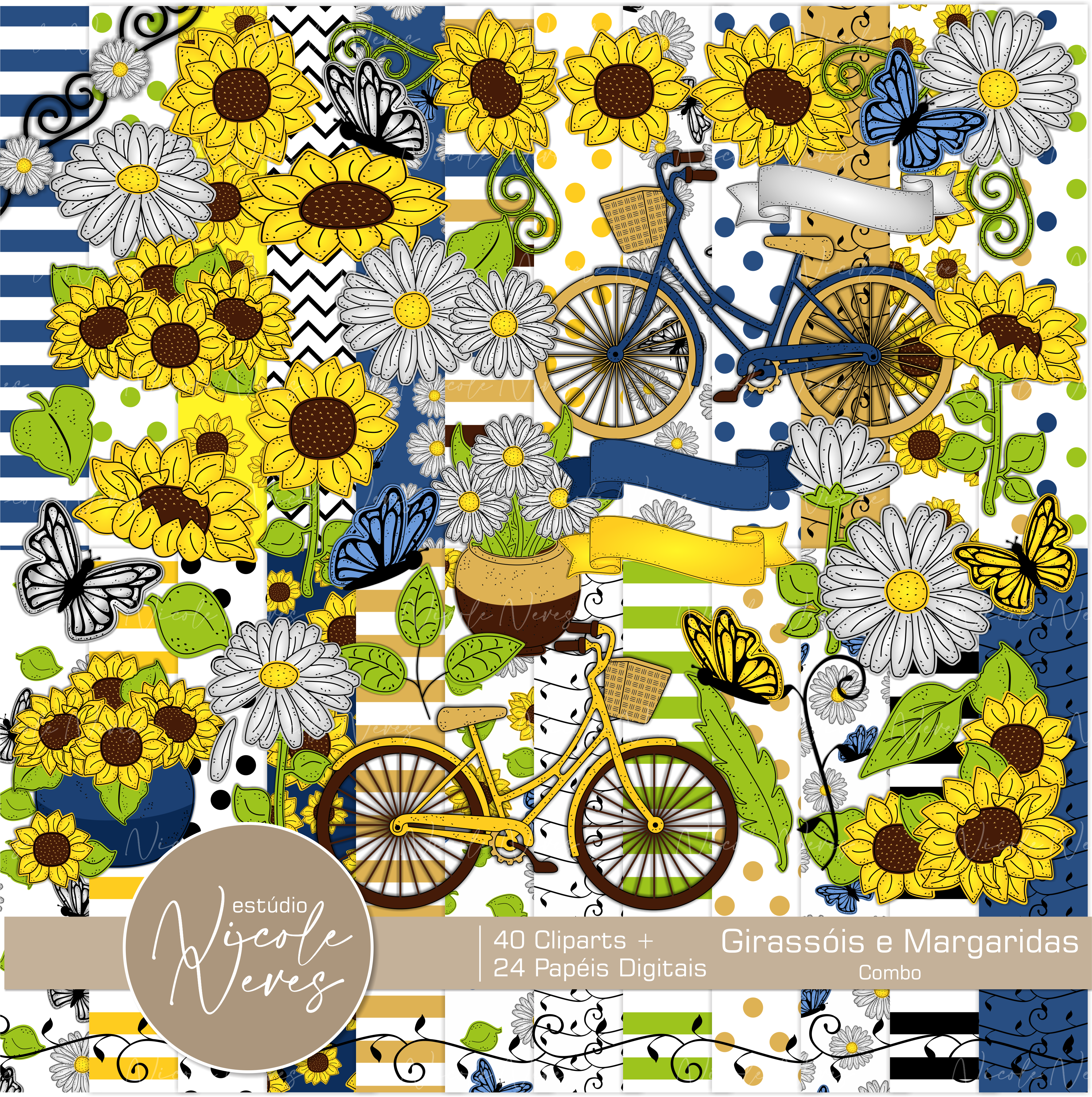 GIRASSÓIS E MARGARIDAS - COMBO