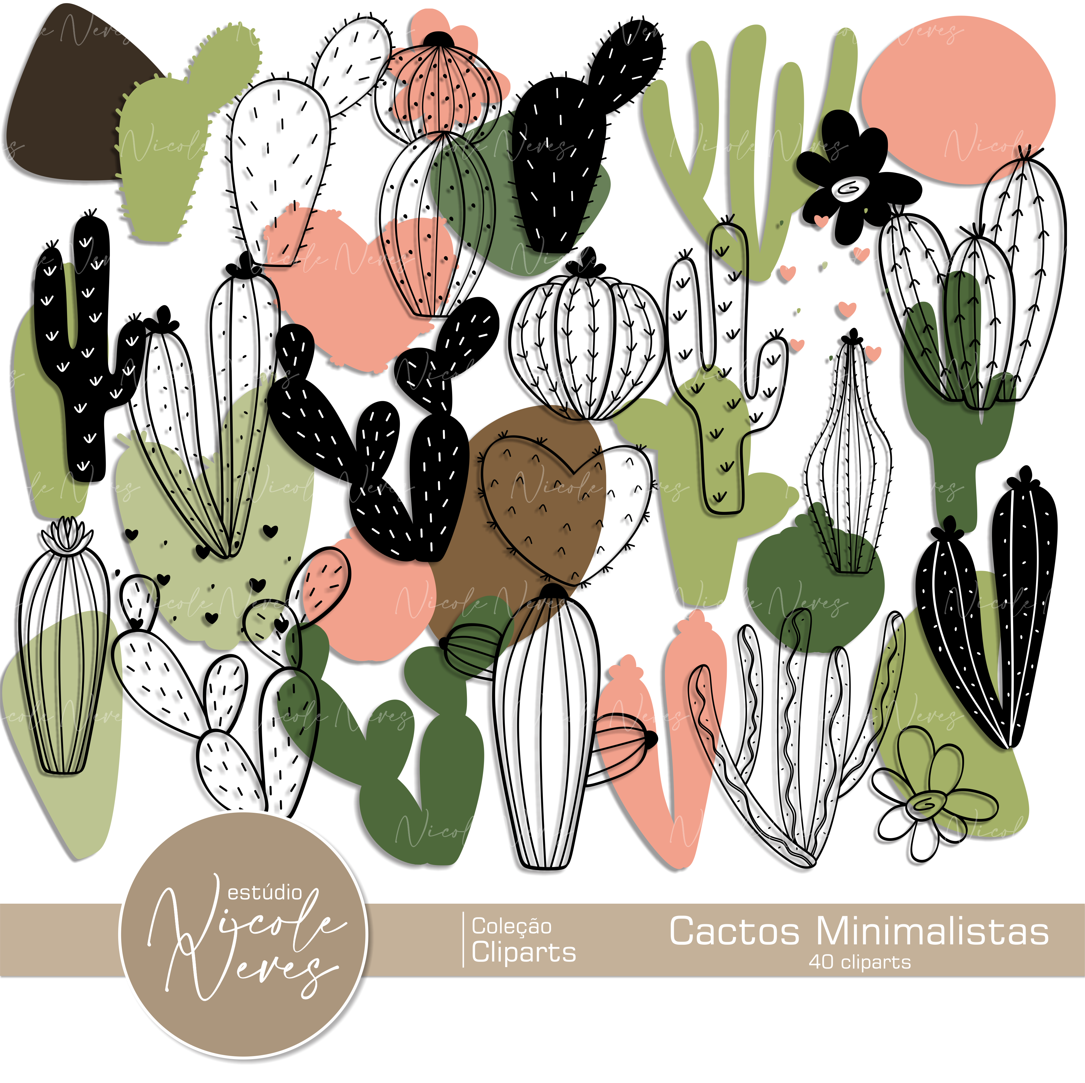 CACTOS MINIMALISTAS - CLIPART