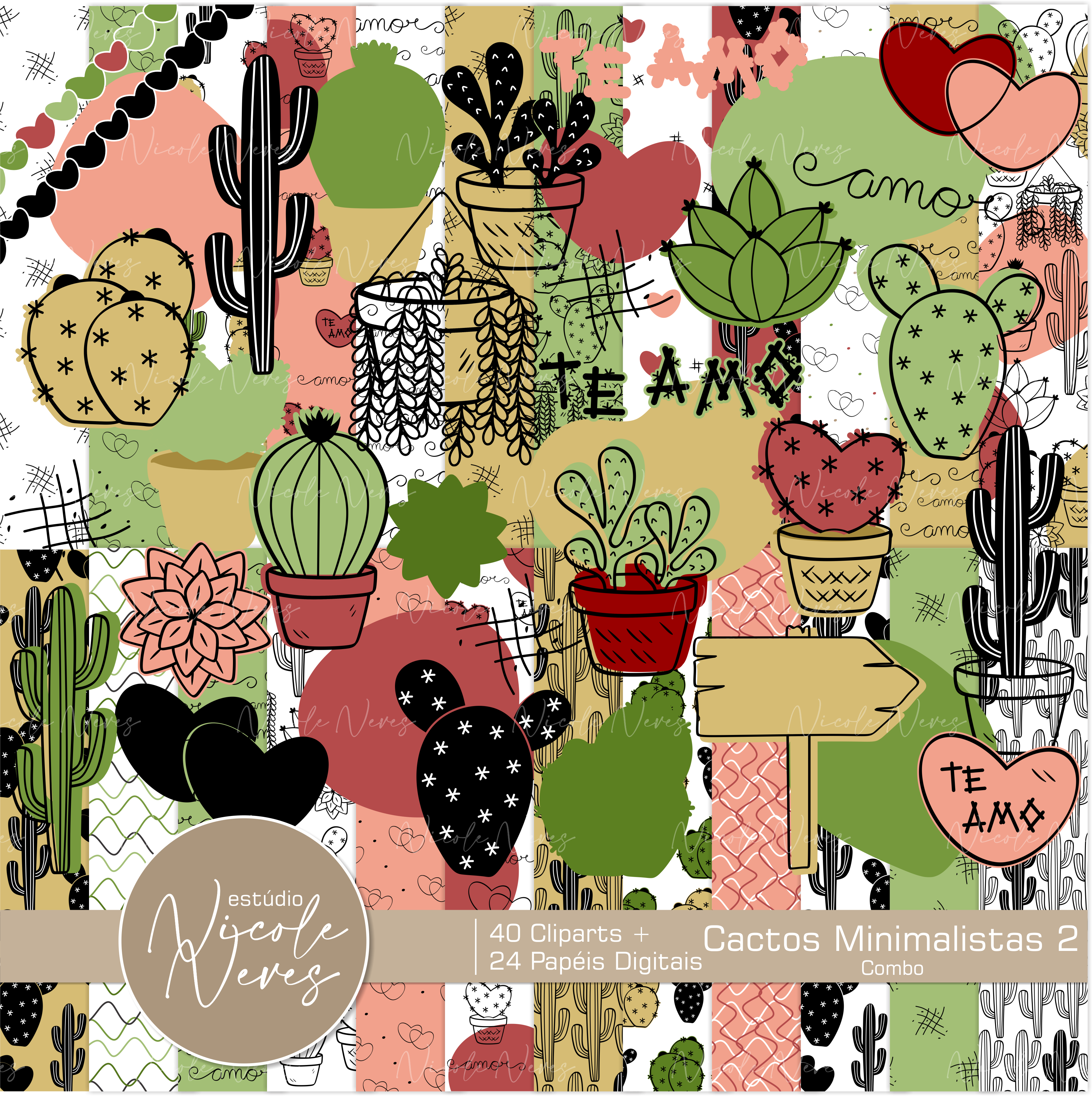 CACTOS MINIMALISTAS 2 - COMBO