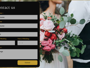 Online wedding booking contact form for bridal vendors displayed on a laptop screen