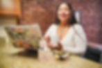 Ai Latina Yovana Rosales using laptop