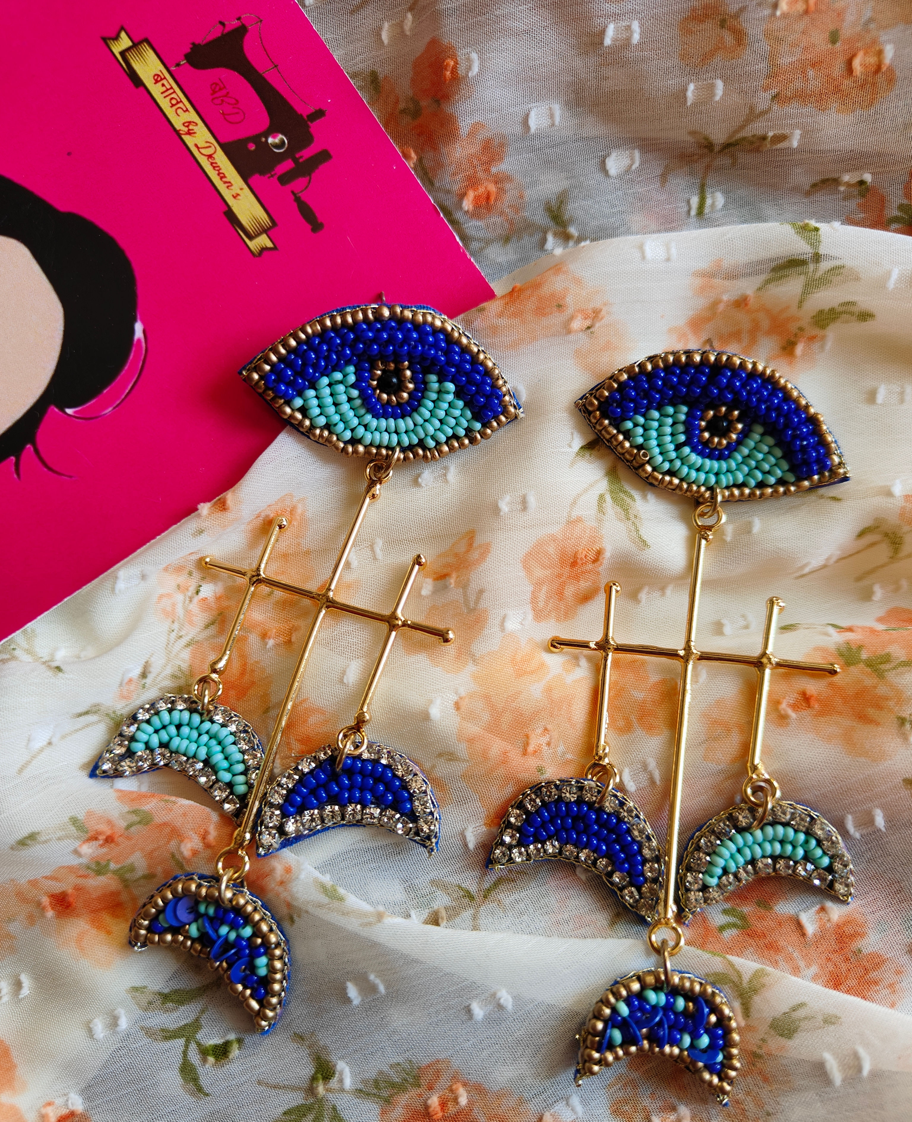 Long Evil Eye Earring