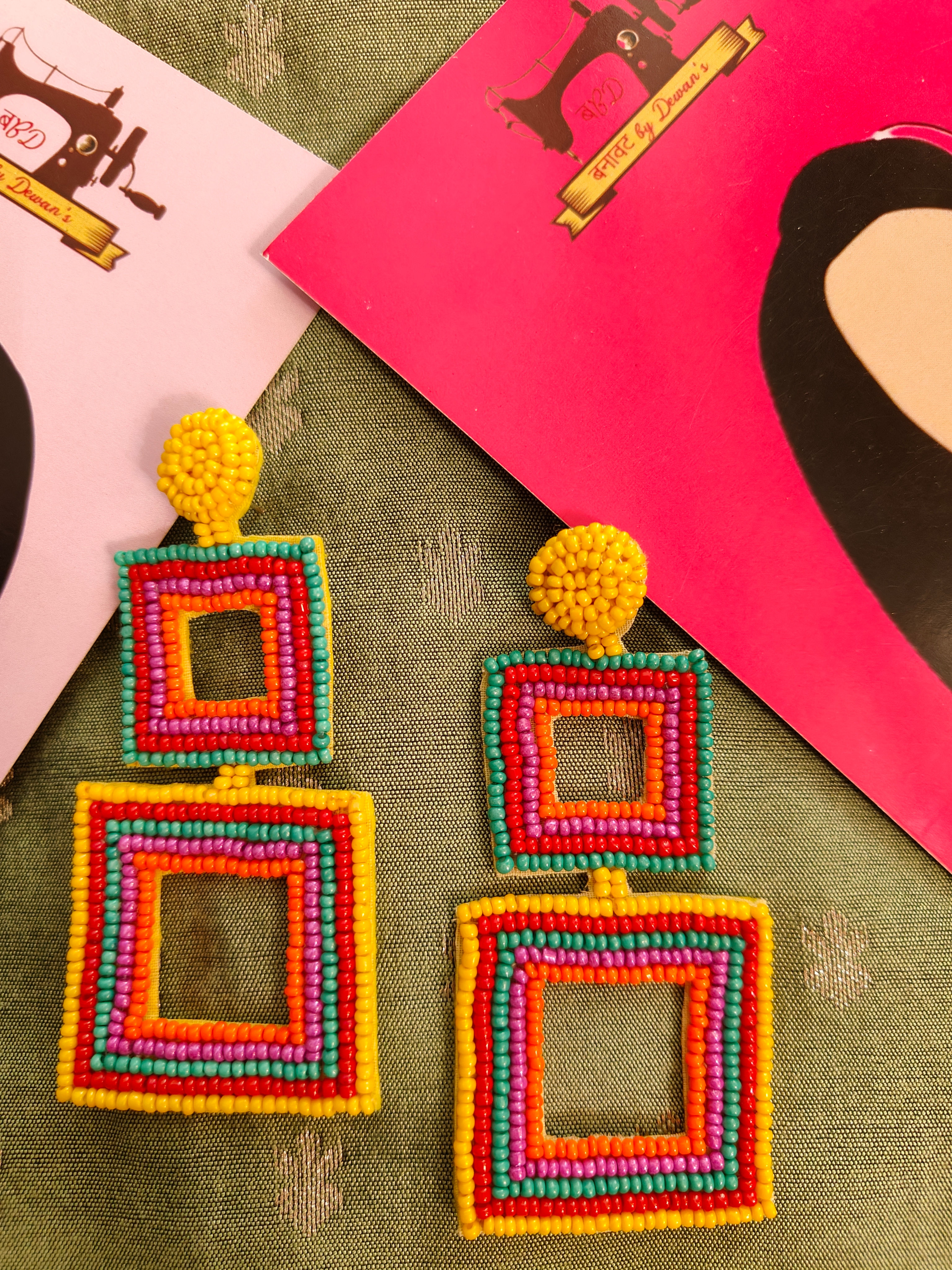 Square Multicolor Earrings