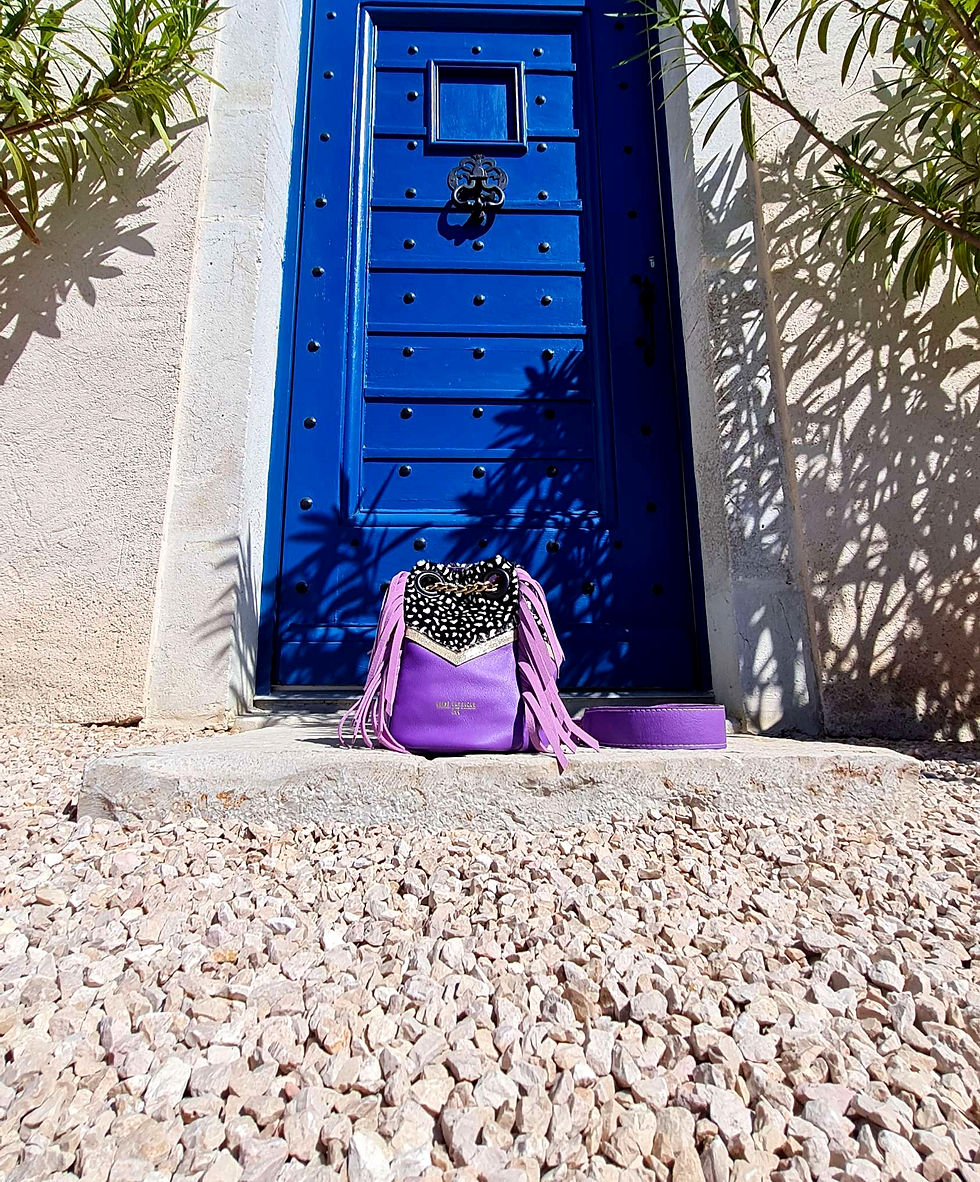 Miniature : le petit sac bourse violet en cuir