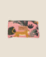 pochette Maria rose vue de face dessin leopard