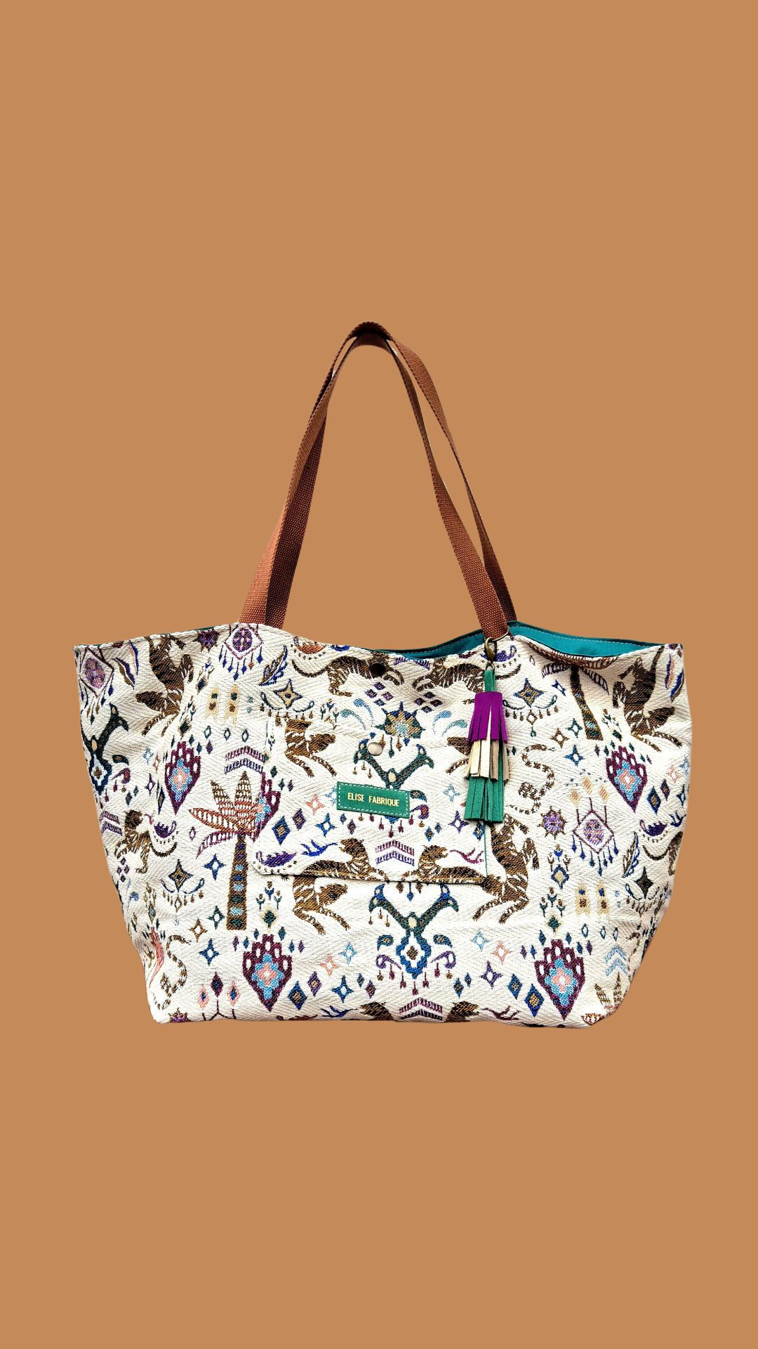 sac fourre tout beige