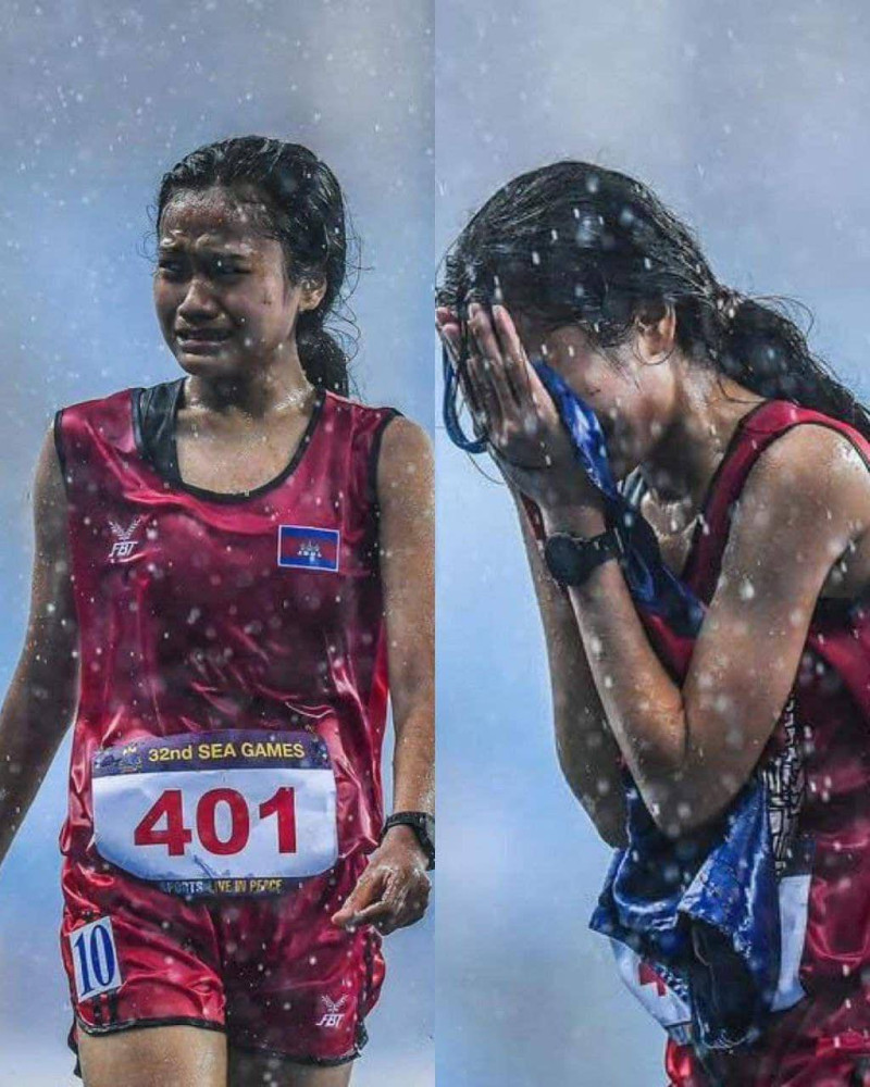 Bou Samnang participe à la course féminine de 5 000 mètres aux 32e Jeux d'Asie du Sud-est cette semaine. Photo Facebook.