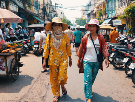 Matching tops and bottoms, floral or polka-dot prints, worn just as readily to the market as behind the wheel of a motorbike: in Cambodia, pyjamas left the bedroom long ago and took over the street. A habit that has puzzled foreign visitors for decades and now fuels social media by the million views — raising a deceptively simple question: where did this trend come from, and is it still going strong?