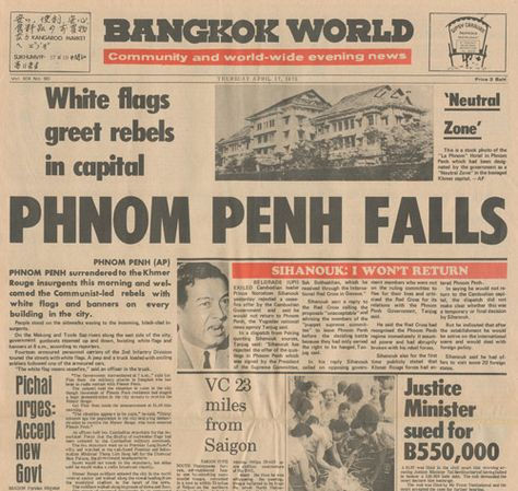 La chute de Phnom Penh dans la presse thaïlandaise