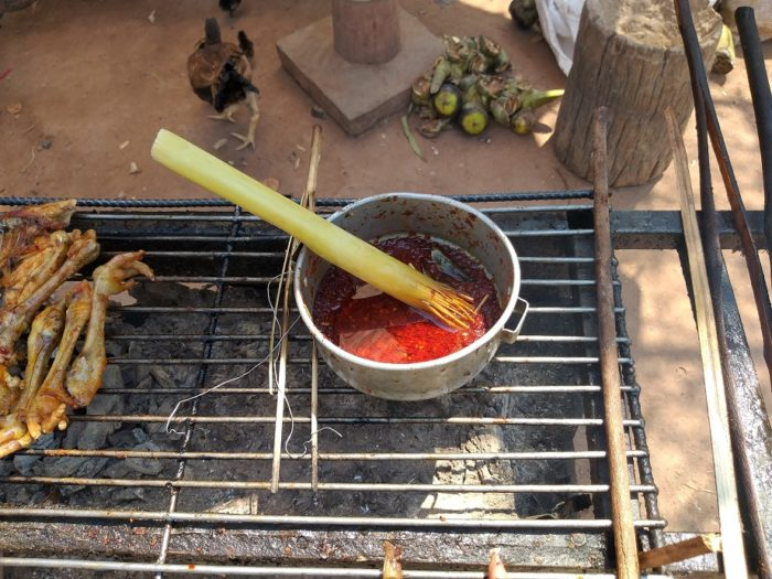 Pinceau en pétiole de bananier (photo : Pascal Médeville)