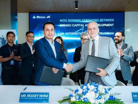 LBL International Construction a officiellement officialisé son partenariat avec MIRAKU Capital & Development Co., Ltd. pour le projet G.A.T.O Tower à Phnom Penh. Cette signature confirme LBL International Construction en tant que partenaire de construction pour l'un des développements de gratte-ciel les plus ambitieux du Cambodge, avec une pose de la première pierre prévue en juin 2026.