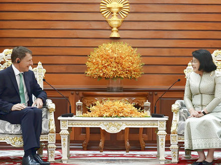 During the farewell visit of Ambassador Jacques Pellet, Samdech Maha Rathsapheathika Thipadei Khuon Sudary, President of the National Assembly of the Kingdom of Cambodia, expressed her deep gratitude to France for its invaluable role in Cambodia's development journey.