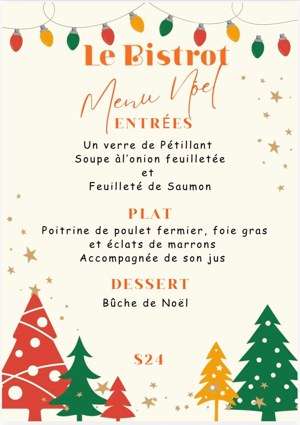 Le Bistrot de l’Institut invites guests to celebrate Christmas with a full festive menu in a relaxed, welcoming atmosphere. From Monday 22 December, the bistro becomes the ideal place to enjoy French holiday flavours in a friendly, green setting, perfect for sharing a special moment with family, colleagues or friends.