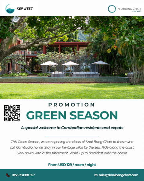 Green Season — tarif spécial résidents et expatriés du Cambodge, à partir de 129 USD / chambre / nuit.