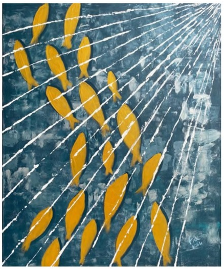 Live or Die because of your tongue Acrylique sur toile, 50 x 60 cm, 2024