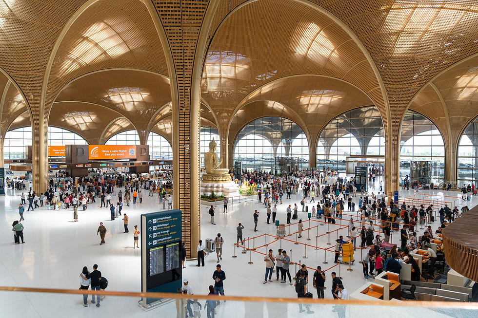 Visitors to Techo International Airport