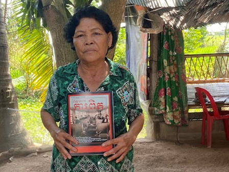 Hun Sien, survivante des Khmers rouges à Tram Kak (Takeo)