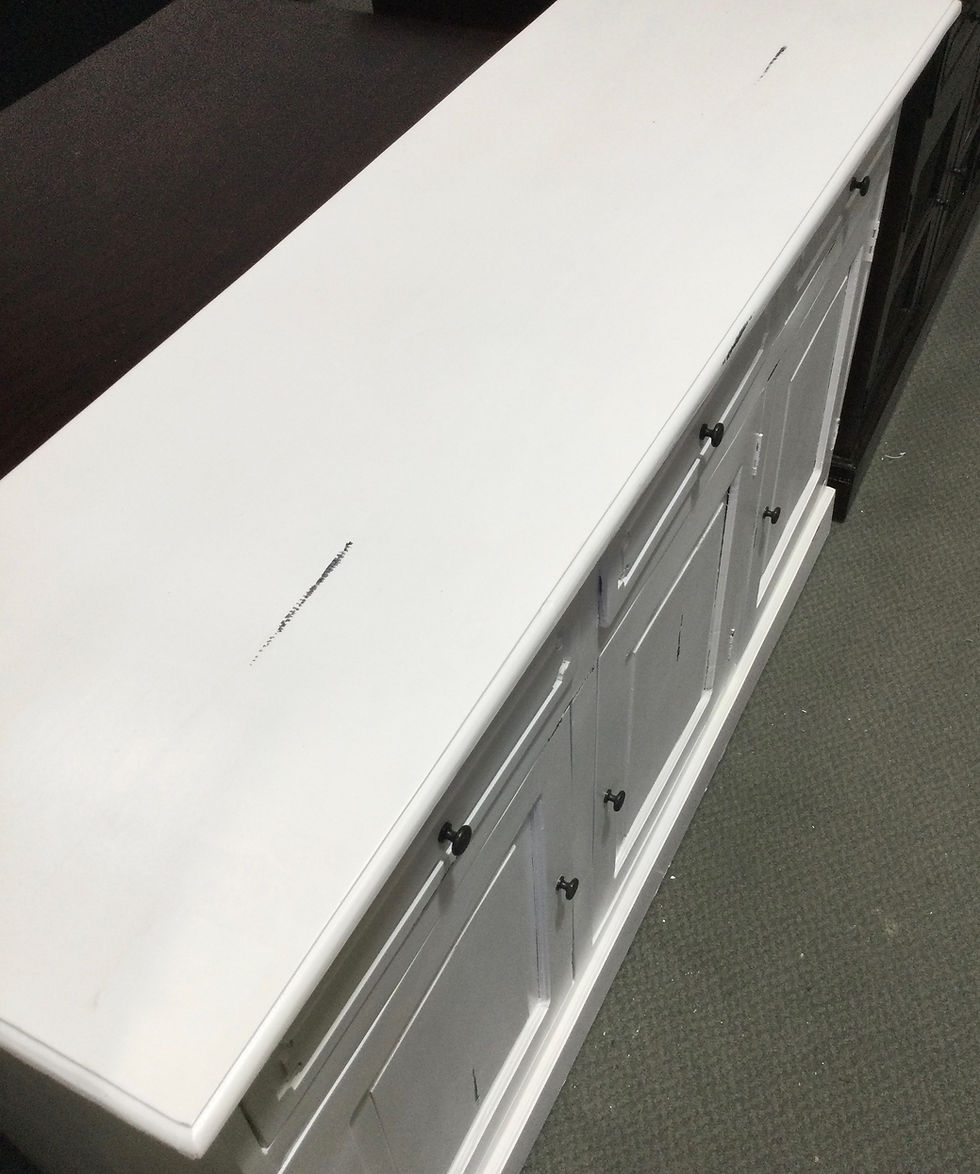 Thumbnail: top off the white distressed buffet