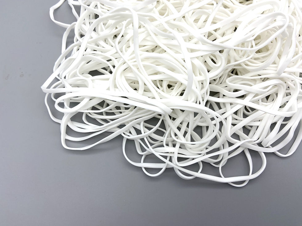 Miniatura: Gomas elásticas tpr (sin látex) - 120(Ø76)mm x 3mm - Blanco - Bolsa de 1kg