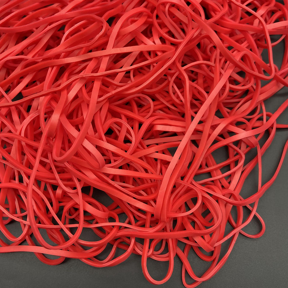 Miniatura: Elásticos TPR (sem látex) - 120(Ø76)mm x 3mm - Vermelho - saco de 1kg