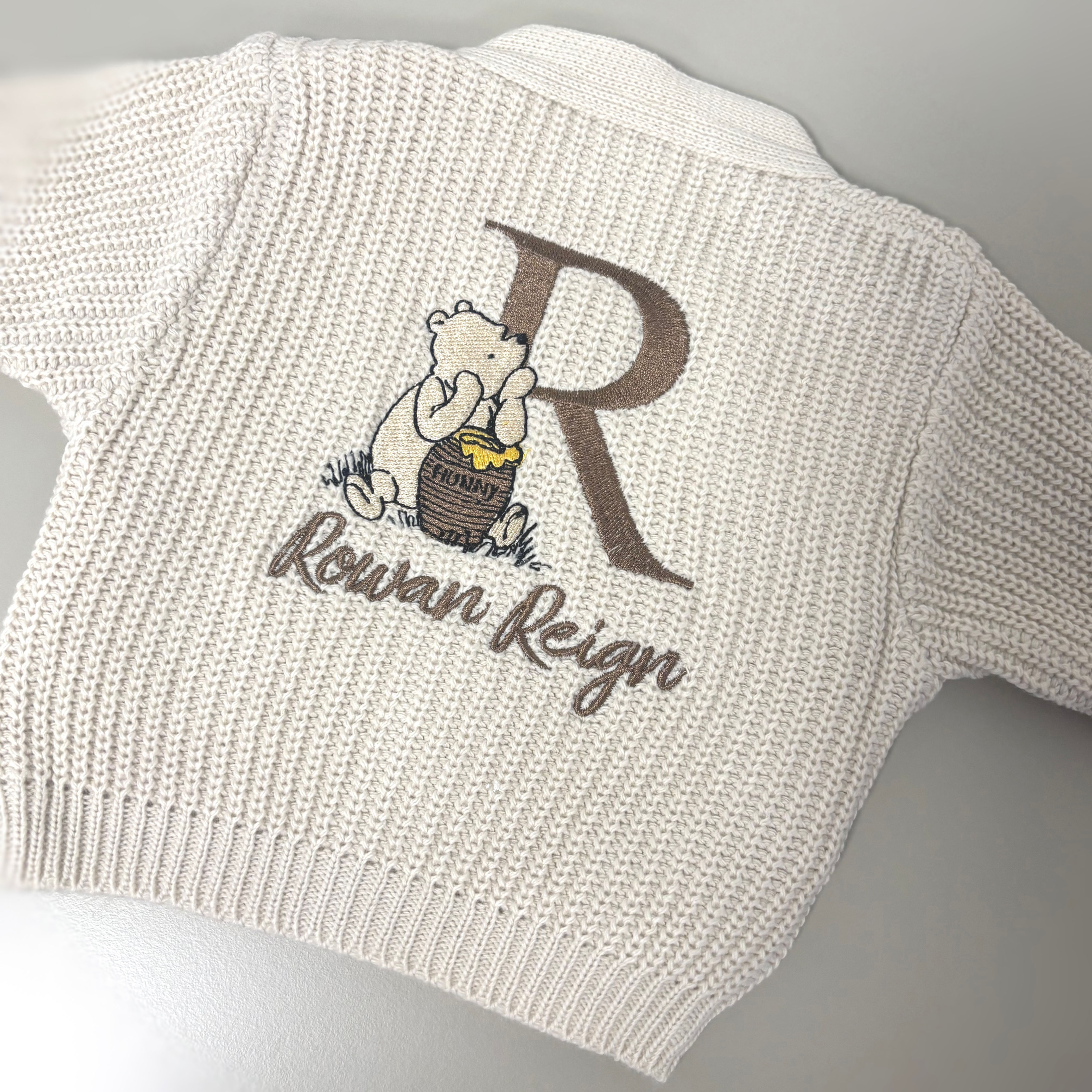 Retro Pooh Personalised Cardigan 