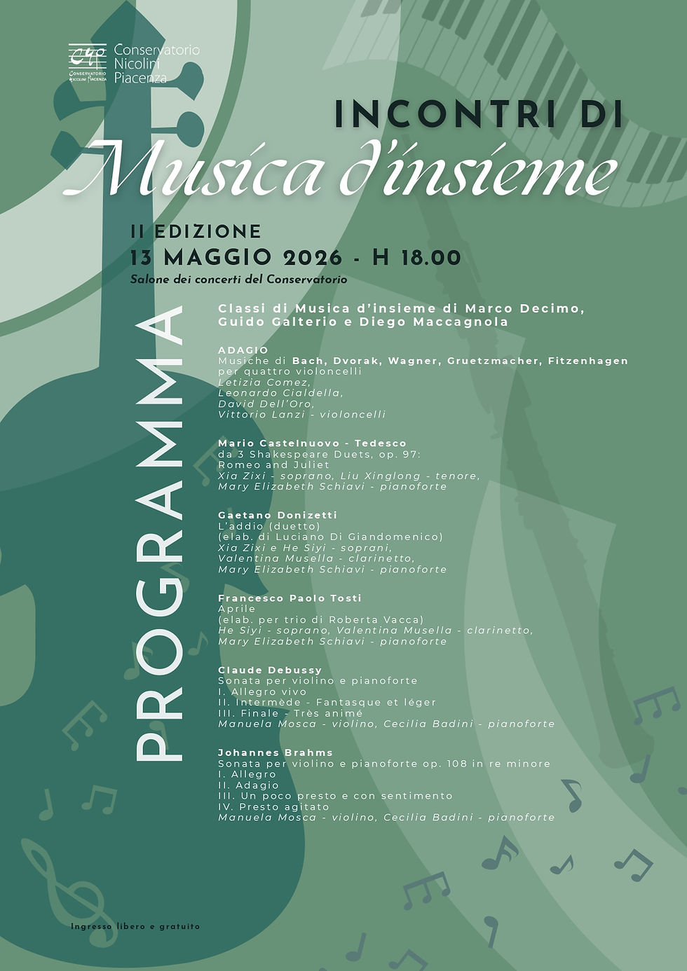 Classi di Musica d'insieme di Marco Decimo, Guido Galterio e Diego Maccagnola
