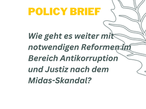Policy Brief / Wie geht es weiter mit notwendigen Reformen im Bereich Antikorruption und Justiz nach dem Midas-Skandal?