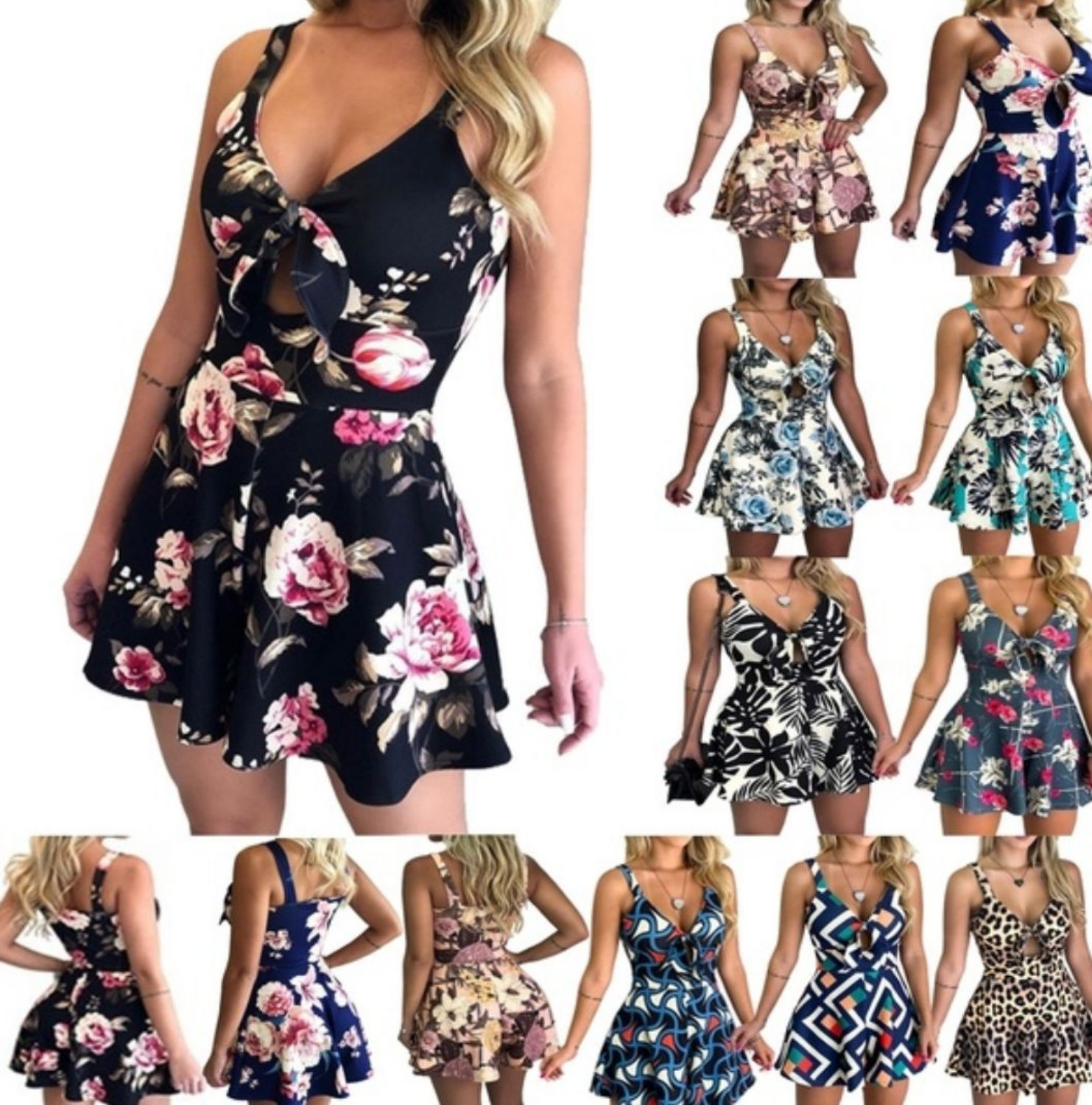 2x Robe short en combinaison femme 