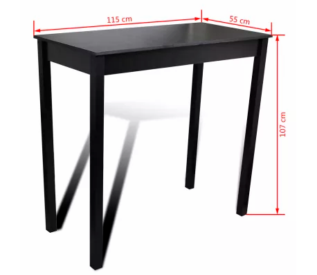 Miniature : Set de 1 table de bar et 4 tabourets noir LIVRAISON GRATUITE