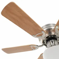 Miniature : Ventilateur de plafond orné avec lumière 82 cm Marron clair

