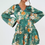 Miniature : robe à smocks turquoise en satin cintrée LIVRAISON GRATUITE 

