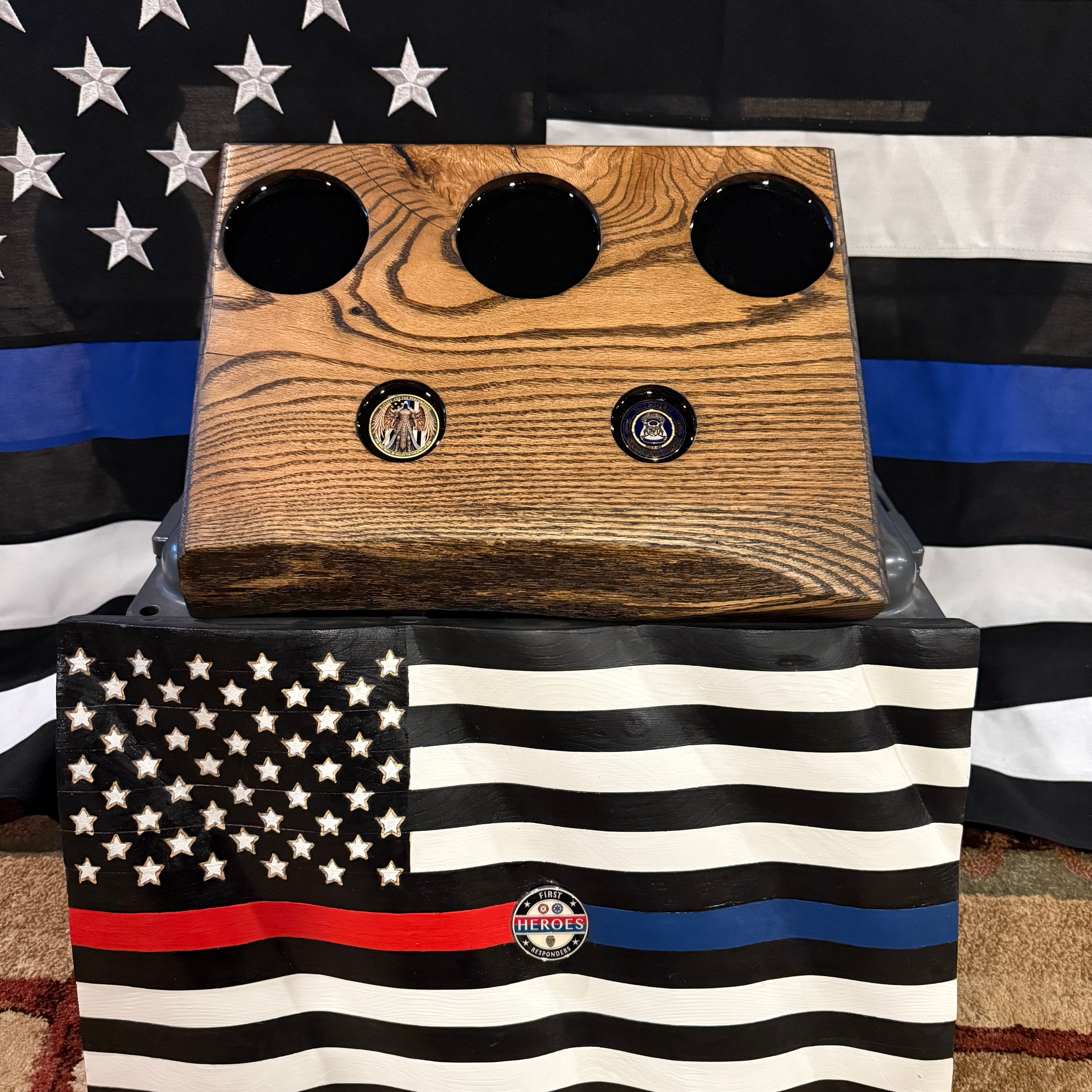 Live Edge Grain and Glass Combo Board - Law Enforcement Edition - State Trooper