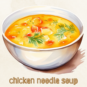 Chicken Noodle Soup (with a soda on the side)