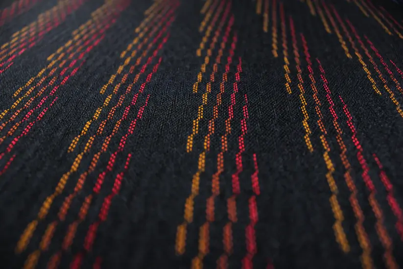 BMW M-tech red fabric upholstery