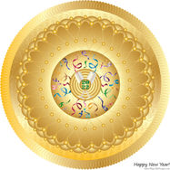 Golden mandala, 2022, Happy New Year by Eva Maria Schiffer