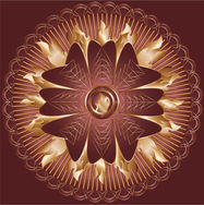 Embossed gold and maroon mandala design