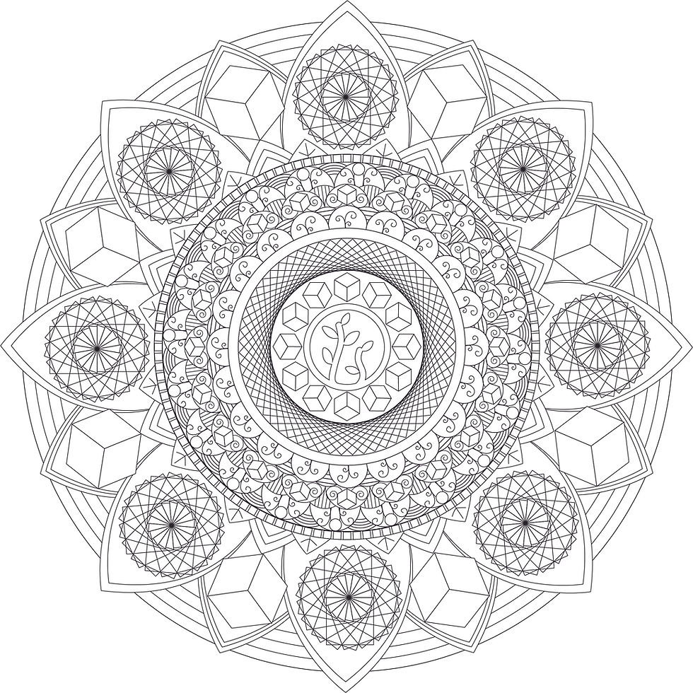 Mandala - Hexahedron-Earth - outlines - PRINT