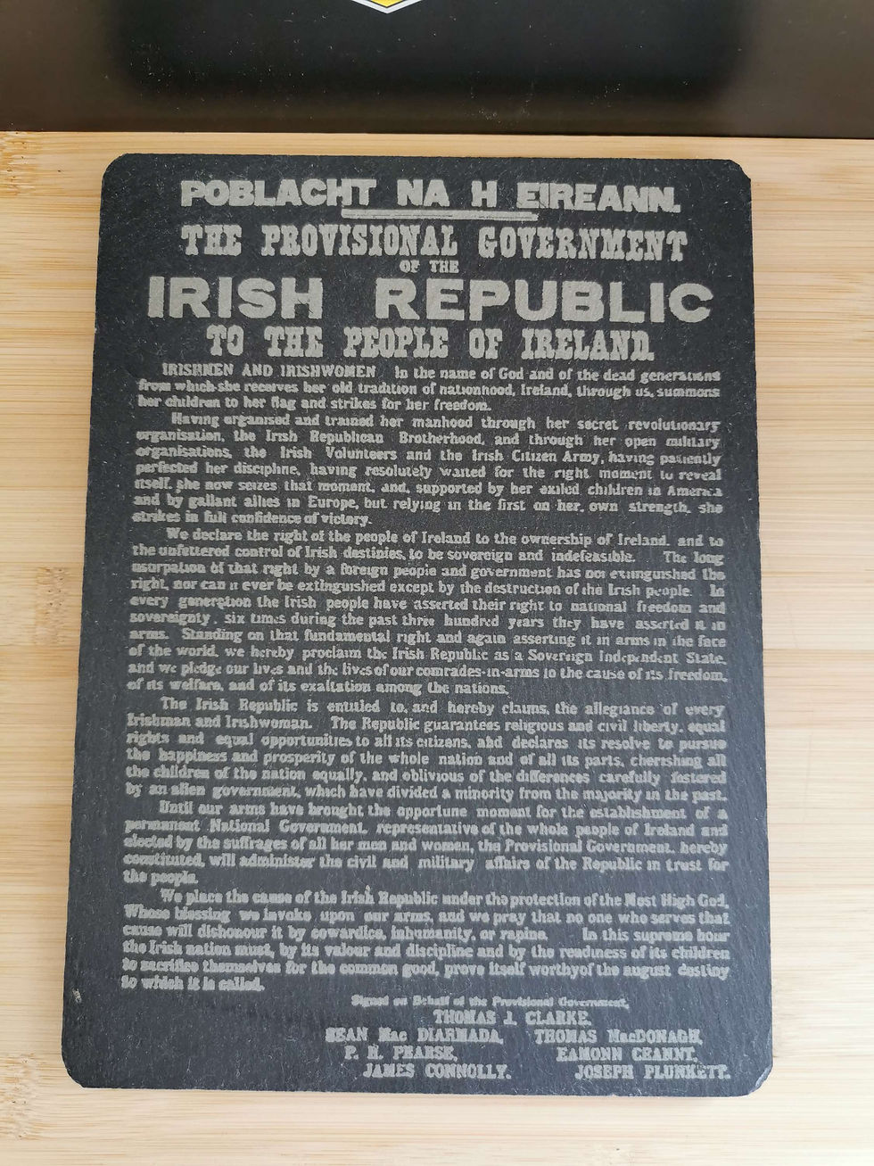 Irish Proclamation Slate