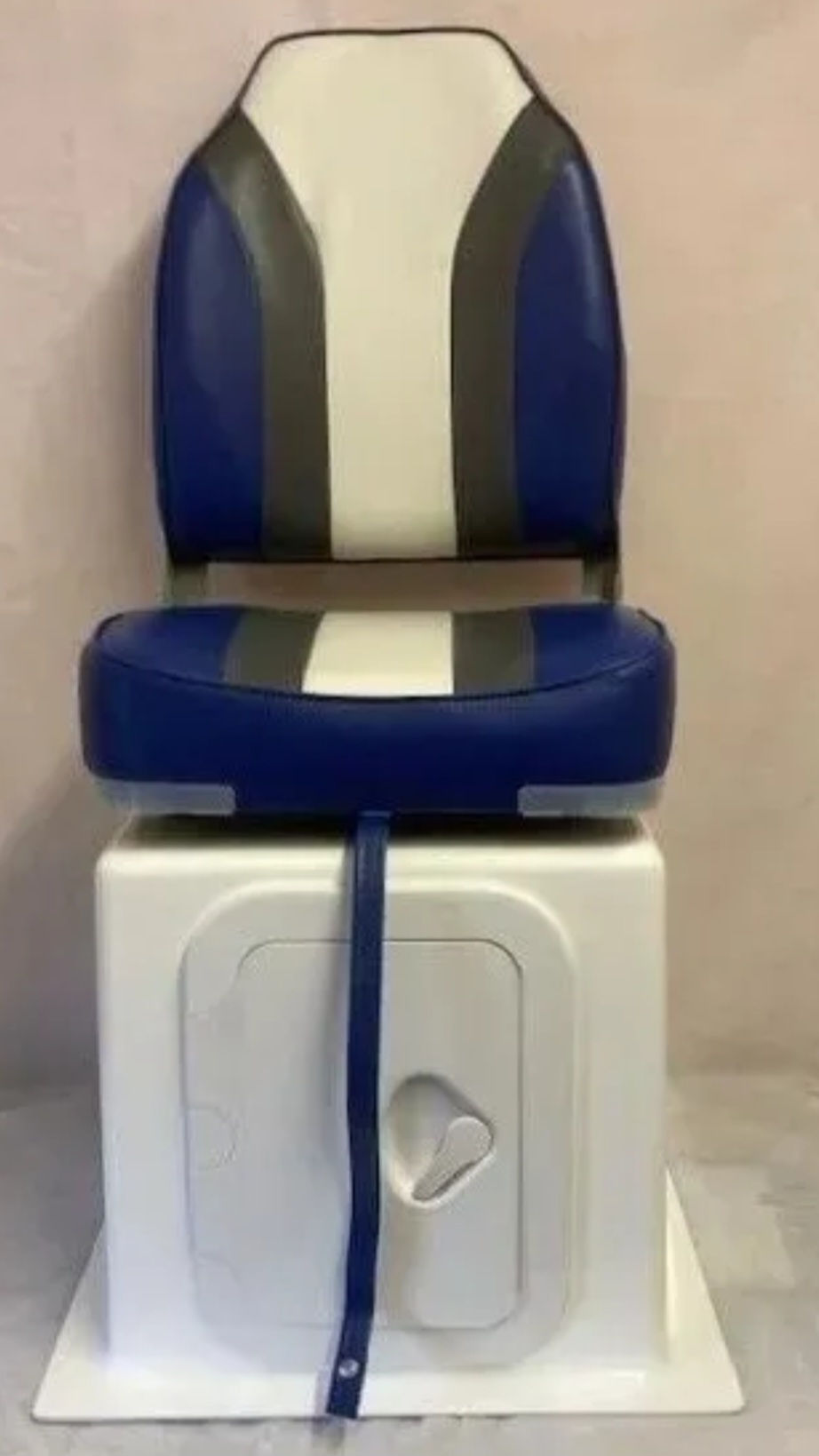 Thumbnail: Blue / Charcoal / White Seat and GRP Seat Storage Box, Hatch & 360° Swivel