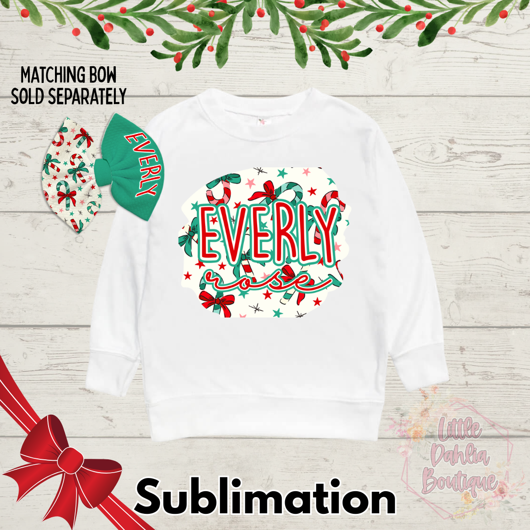 Candy Canes Custom Name Shirts - SUBLIMATION