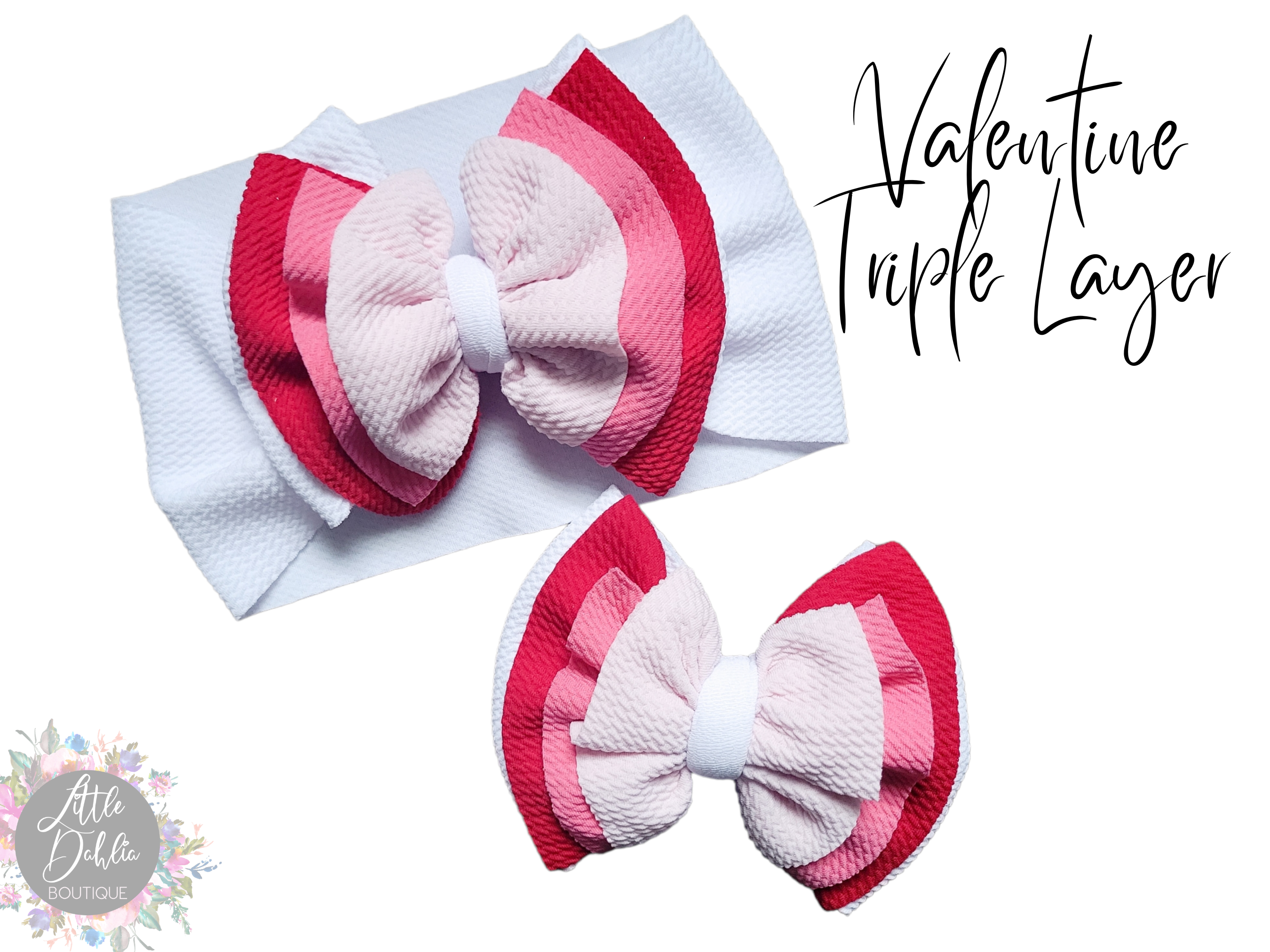 Valentine Triple Layer Bows