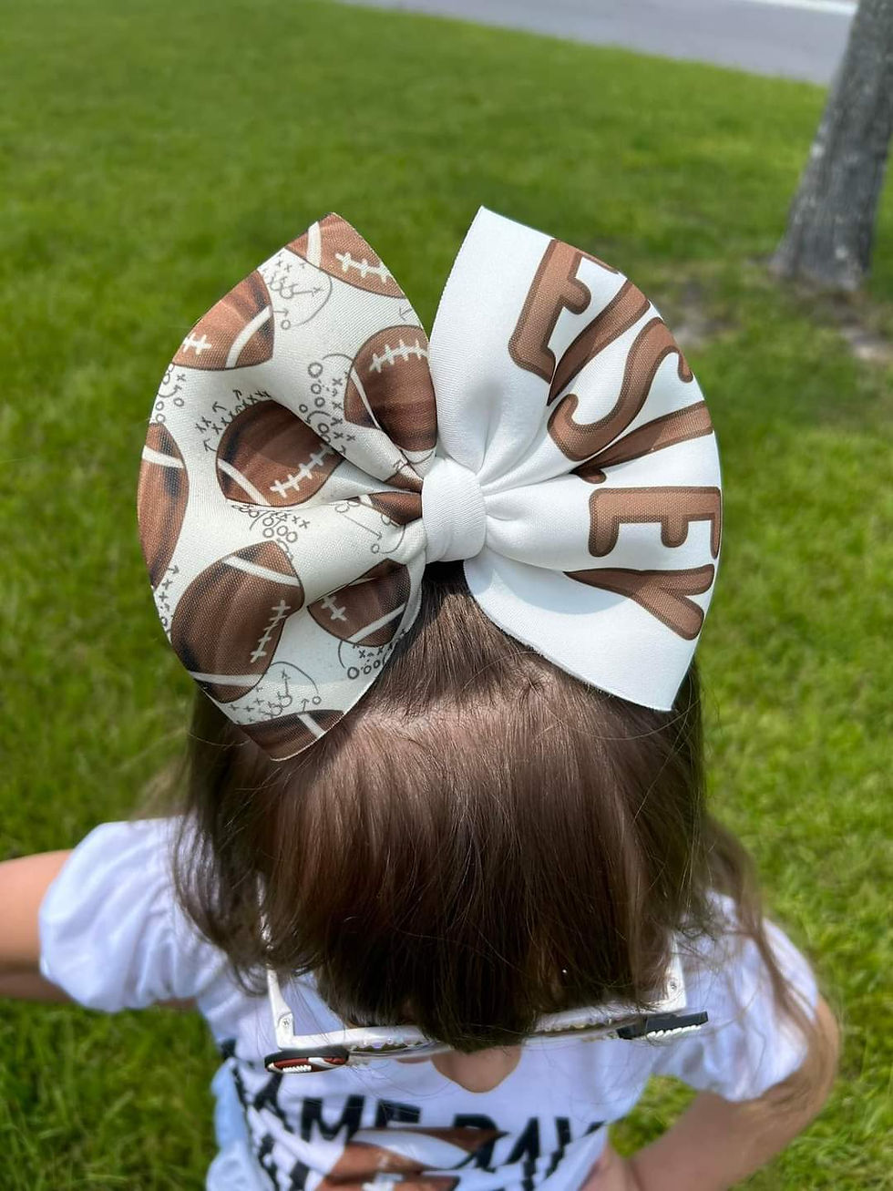 Thumbnail: Footballs Custom Name Bows