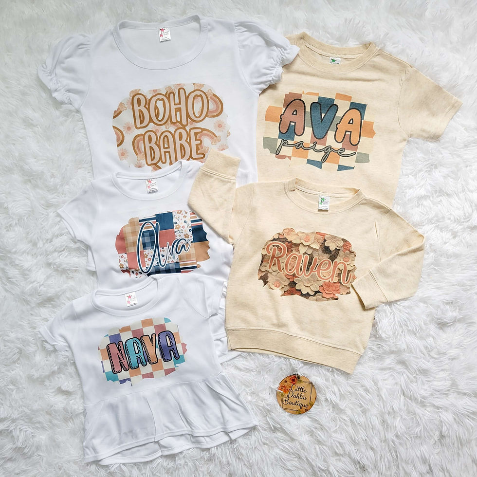 Boho/Neutral Custom Name Shirts